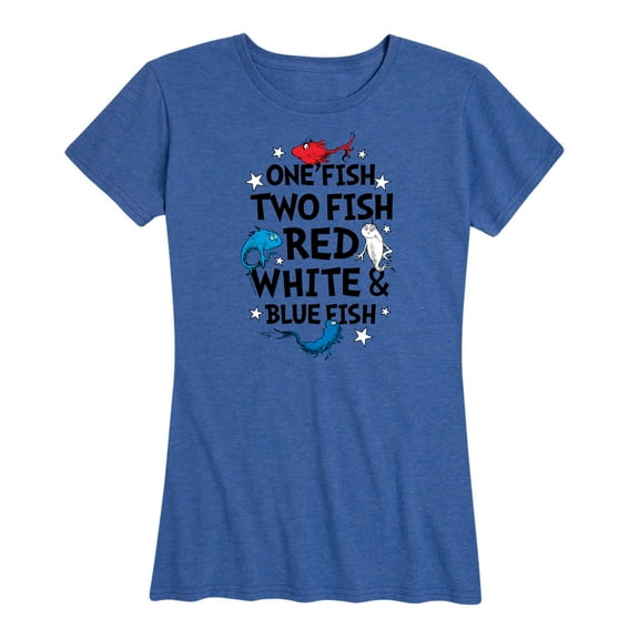 Dr. Seuss - Red, White and Blue Fish - Americana - Women's Short Sleeve Graphic T-Shirt
