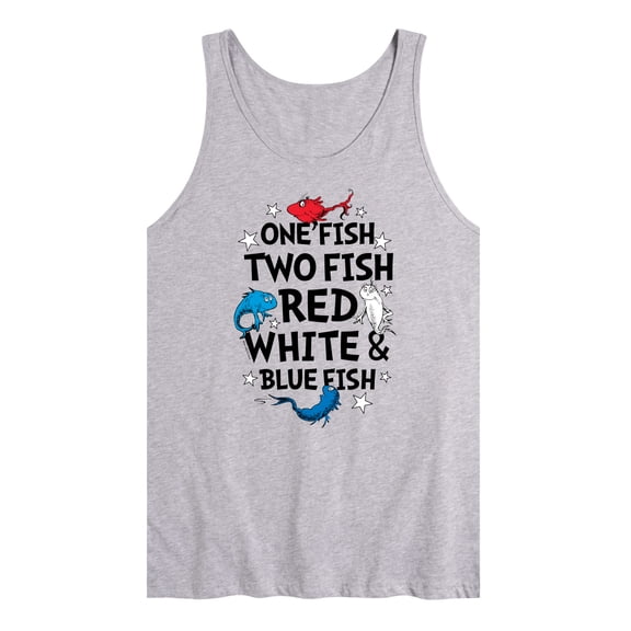 Dr. Seuss - Red, White and Blue Fish - Men's Jersey Tank Top