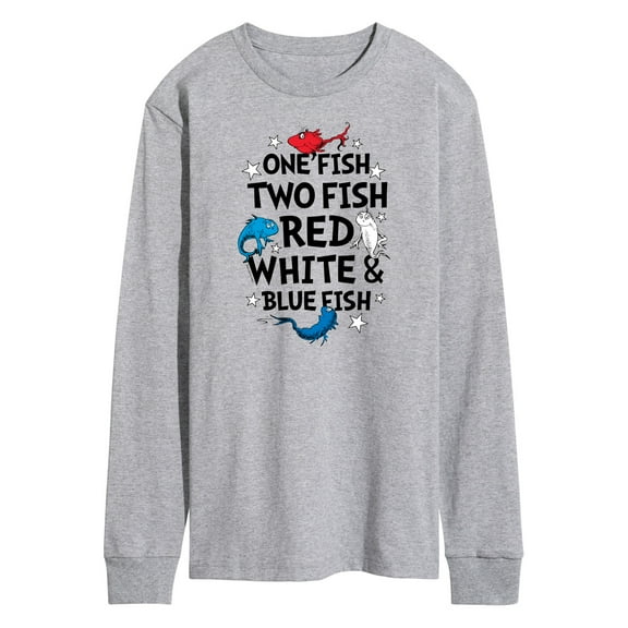 Dr. Seuss - Red, White and Blue Fish - Men's Long Sleeve T-Shirt