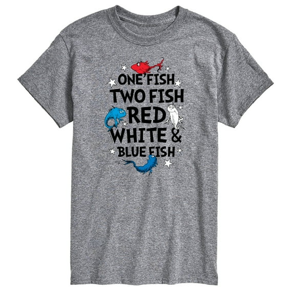 Dr. Seuss - Red, White and Blue Fish - Men's Short Sleeve Graphic T-Shirt