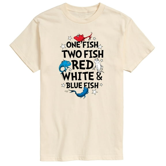 Dr. Seuss - Red, White and Blue Fish - Men's Short Sleeve Graphic T-Shirt