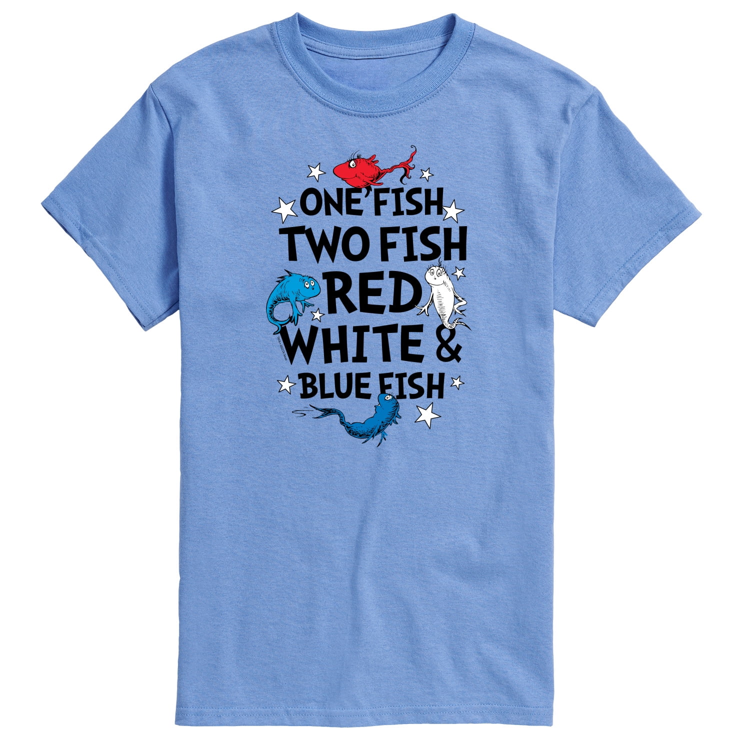 Dr. Seuss - Red, White and Blue Fish - Men's Short Sleeve Graphic T-Shirt