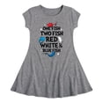 thumbnail image 1 of Dr. Seuss - Red, White and Blue Fish - Toddler And Youth Girls Fit And Flare Dress, 1 of 1