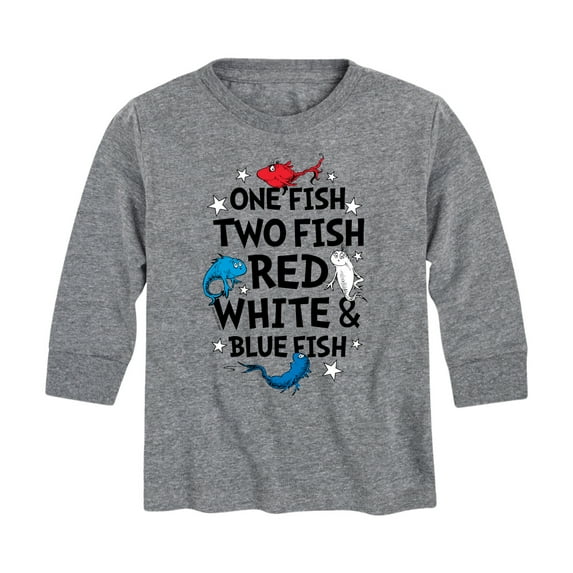 Dr. Seuss - Red, White and Blue Fish - Toddler And Youth Long Sleeve Graphic T-Shirt