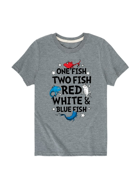 - Red, White and Blue Fish - Toddler And Youth Short Sleeve Graphic T-Shirt