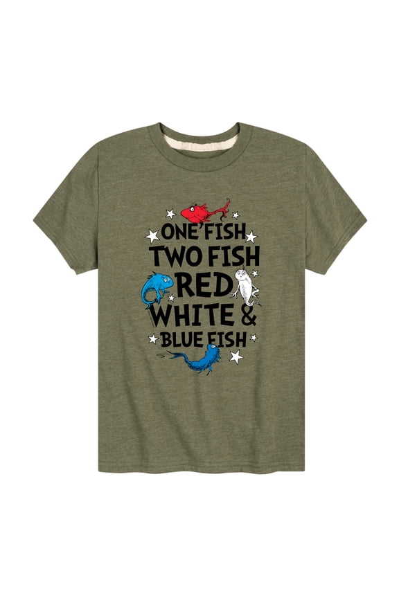 - Red, White and Blue Fish - Toddler And Youth Short Sleeve Graphic T-Shirt