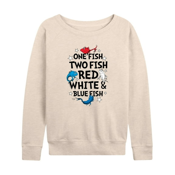 Dr. Seuss - Red, White and Blue Fish - Women's Lightweight French Terry Long Sleeve Shirt
