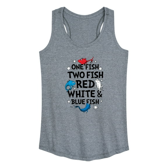 Dr. Seuss - Red, White and Blue Fish -Women's Racerback Tank Top