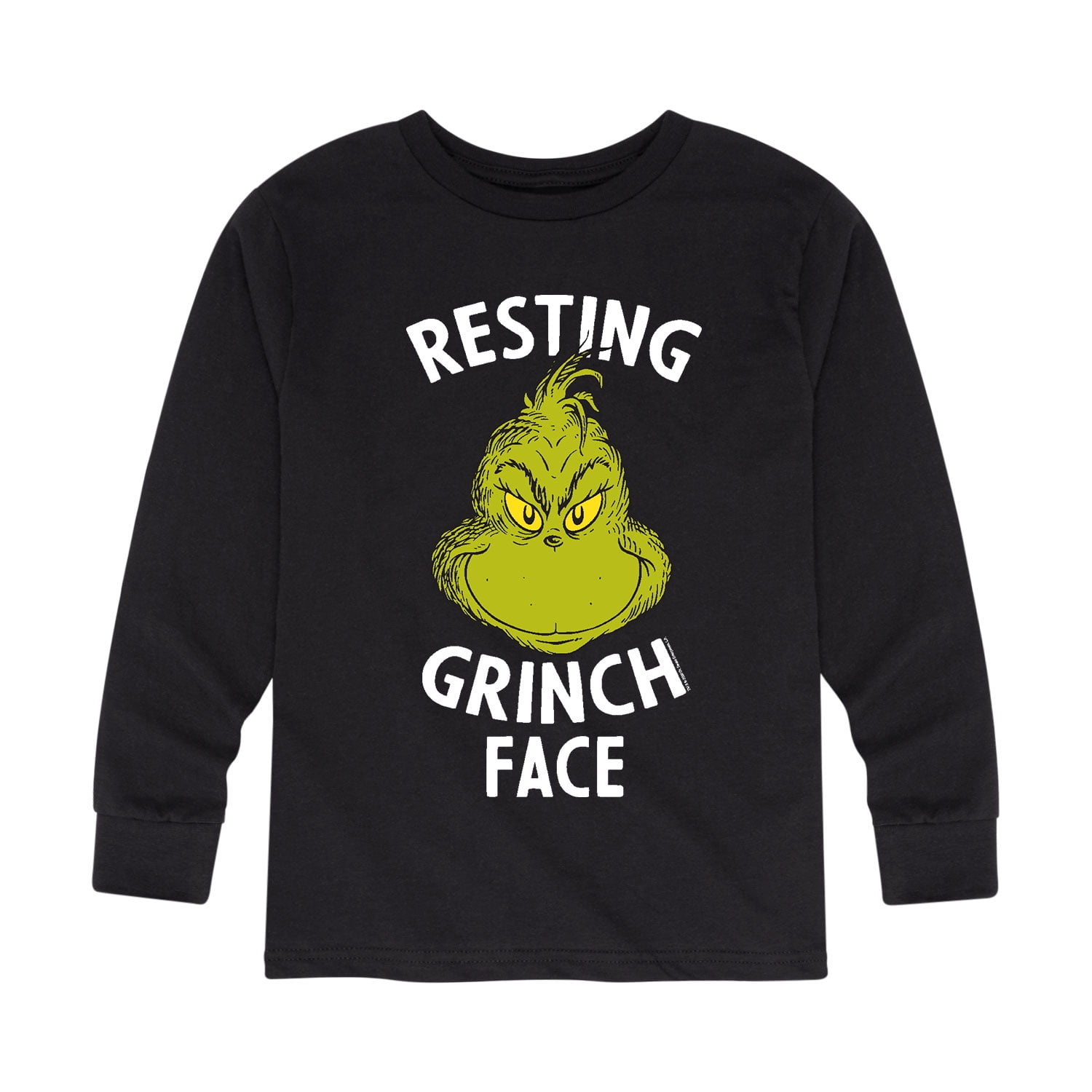 Dr. Seuss Resting Grinch Face Toddler And Youth Long Sleeve Graphic T Shirt