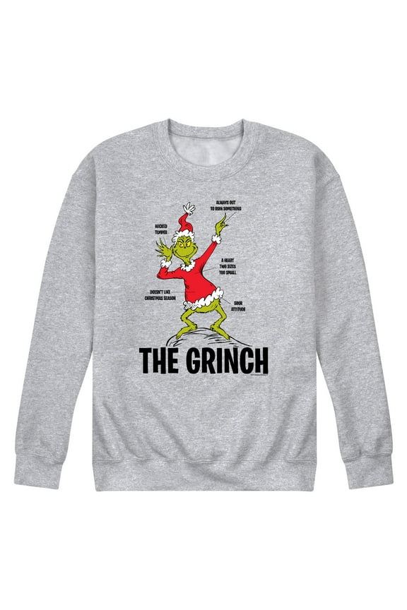 Dr. Seuss - Santa Grinch - Men's Crew Neck Fleece Pullover