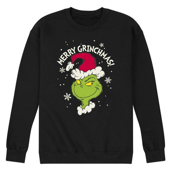 Dr. Seuss - Santa Grinch - Men's Crew Neck Fleece Pullover