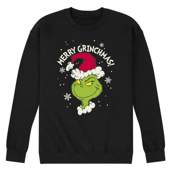 Dr. Seuss - Santa Grinch - Men's Crew Neck Fleece Pullover