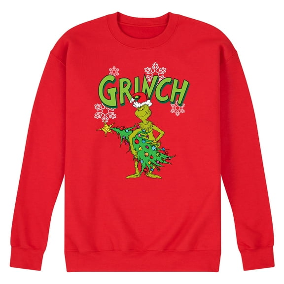 Dr. Seuss - Santa Grinch - Men's Crew Neck Fleece Pullover