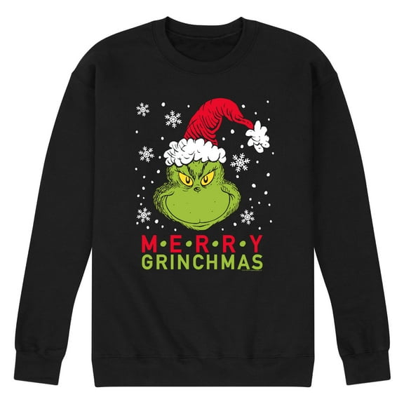 Dr. Seuss - Merry Grinchmas Santa Grinch - Men's Crew Neck Fleece Pullover