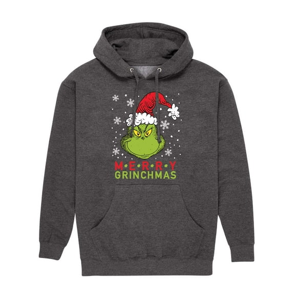 Dr. Seuss - Merry Grinchmas Santa Grinch - Men's Pullover Hooded Fleece Sweatshirt