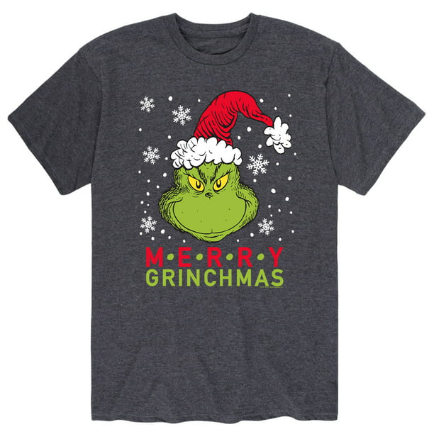 Dr. Seuss - Santa Grinch - Men's Short Sleeve Graphic T-Shirt - Walmart.com