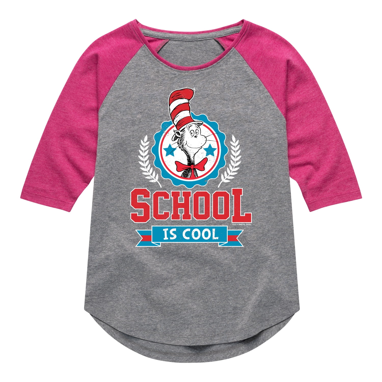 Dr. Seuss - School Is Cool - Toddler And Youth Girls Raglan Graphic T-Shirt  - Walmart.com