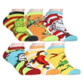thumbnail image 1 of Dr. Seuss Socks Adult Book Character Designs 6 Pack Mix and Match No Show Ankle Socks, 1 of 8