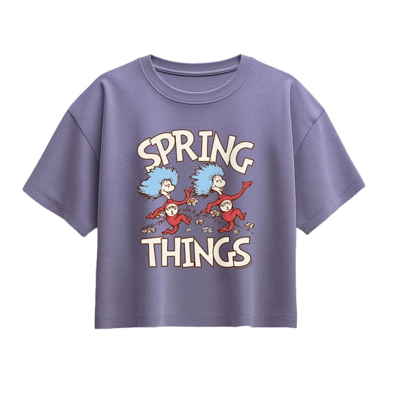 Dr. Seuss - Spring Things - Youth Girls Boxy T-Shirt