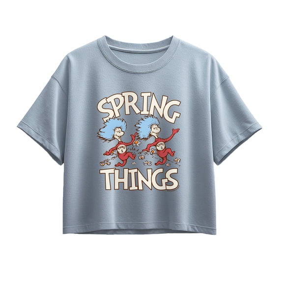 Dr. Seuss - Spring Things - Youth Girls Boxy T-Shirt