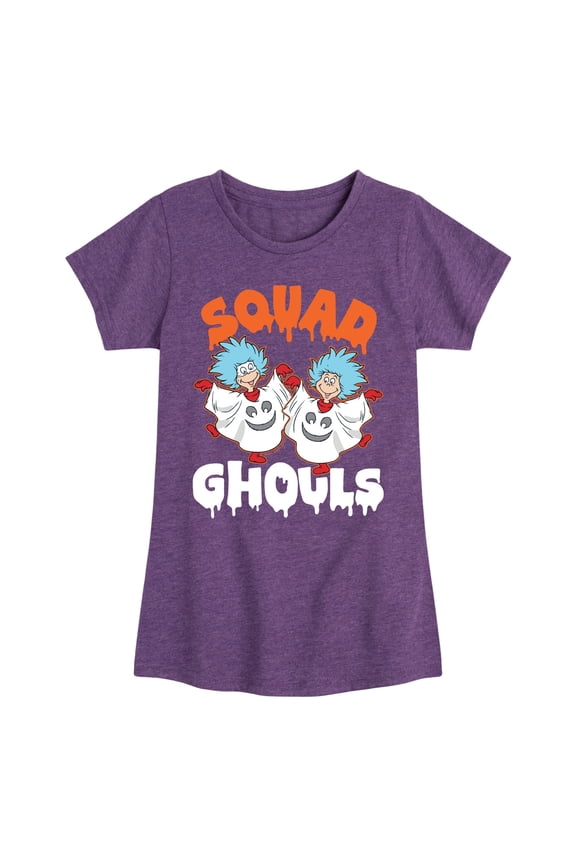 - Squad Ghouls Thing 1 and Thing 2 - Toddler And Youth Girls Short Sleeve Graphic T-Shirt