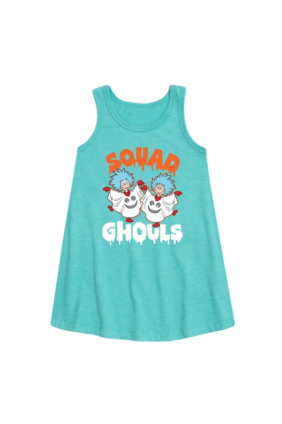 - Squad Ghouls Thing 1 and Thing 2 - Toddler and Youth Girls A-line Dress