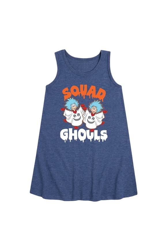 - Squad Ghouls Thing 1 and Thing 2 - Toddler and Youth Girls A-line Dress