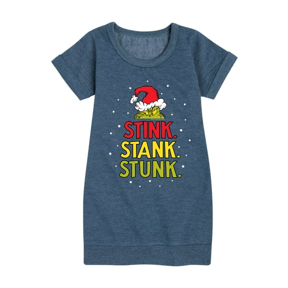 Dr. Seuss - The Grinch Stink Stank Stunk - Toddler And Youth Girls Fleece Dress