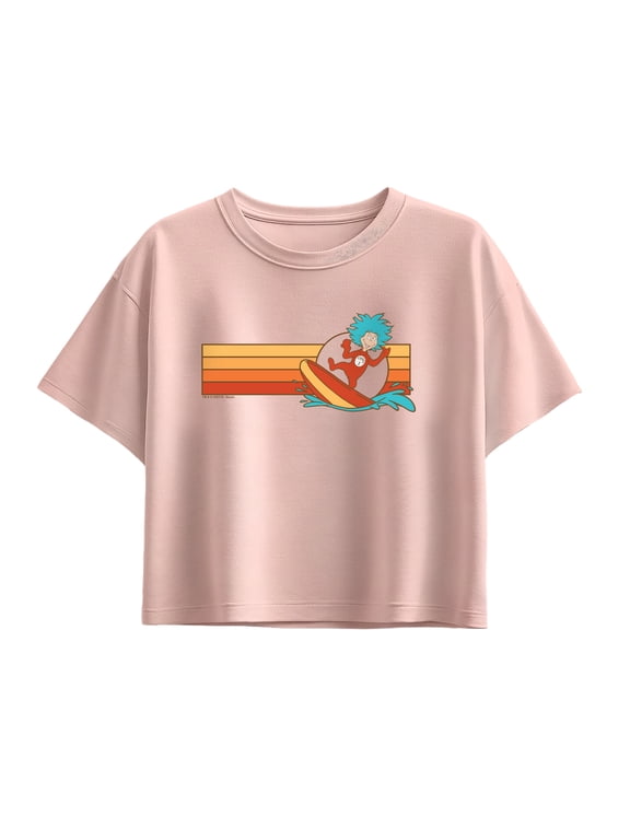 - Surfing Thing Girls' Short Sleeve Boxy Graphic T-Shirt