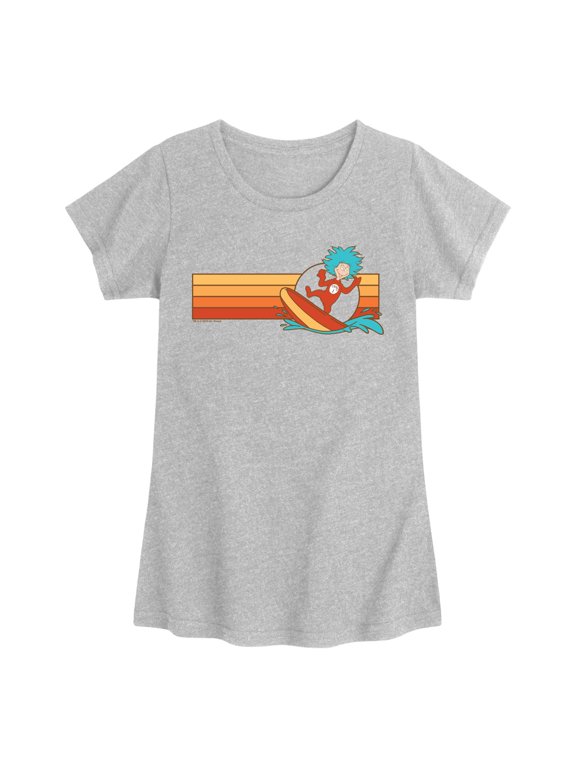 - Surfing Thing Girls' Fitted Short Sleeve Graphic T-Shirt