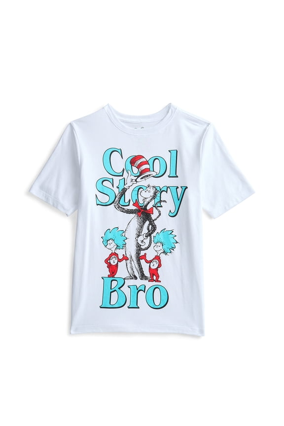 The Cat in the Hat, Boys' & Big Boys' Graphic Tee with Short Sleeves, Sizes 4-16