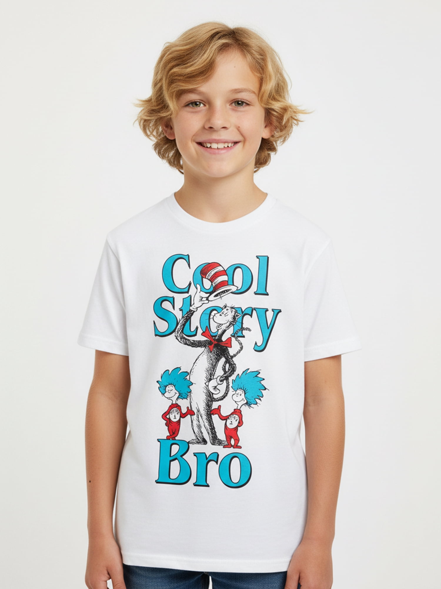 Dr. Seuss The Cat in the Hat, Boys' & Big Boys' Graphic Tee with Short Sleeves, Sizes 4-16