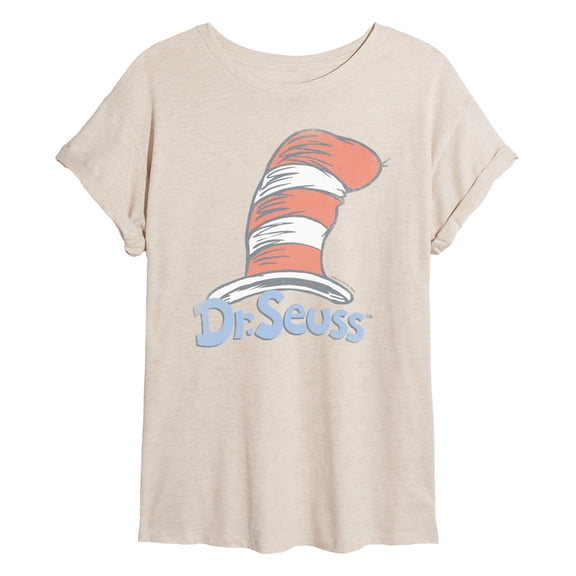Dr. Seuss - The Cat in the Hat Logo - Women's Oversized Graphic T-Shirt