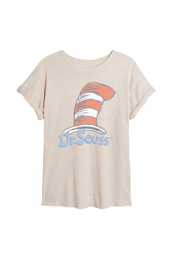 - The Cat in the Hat Logo - Women's Oversized Graphic T-Shirt