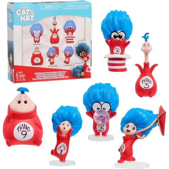Dr. Seuss The Cat in the Hat Thing 1, Thing 3, Thing 5 & Thing 9 Collectible Figure Set