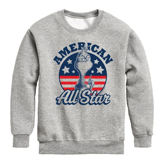 Dr. Seuss - The Grinch America's Favorite Mean One - Toddler And Youth Crewneck Fleece Sweatshirt