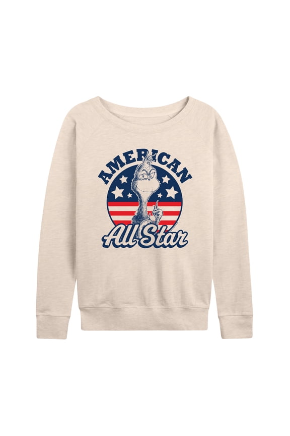 Dr. Seuss - The Grinch America's Favorite Mean One - Women's Lightweight French Terry Long Sleeve Shirt