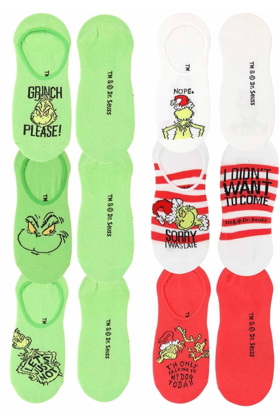 Dr. Seuss Grinch No-Show 6-Pack Socks