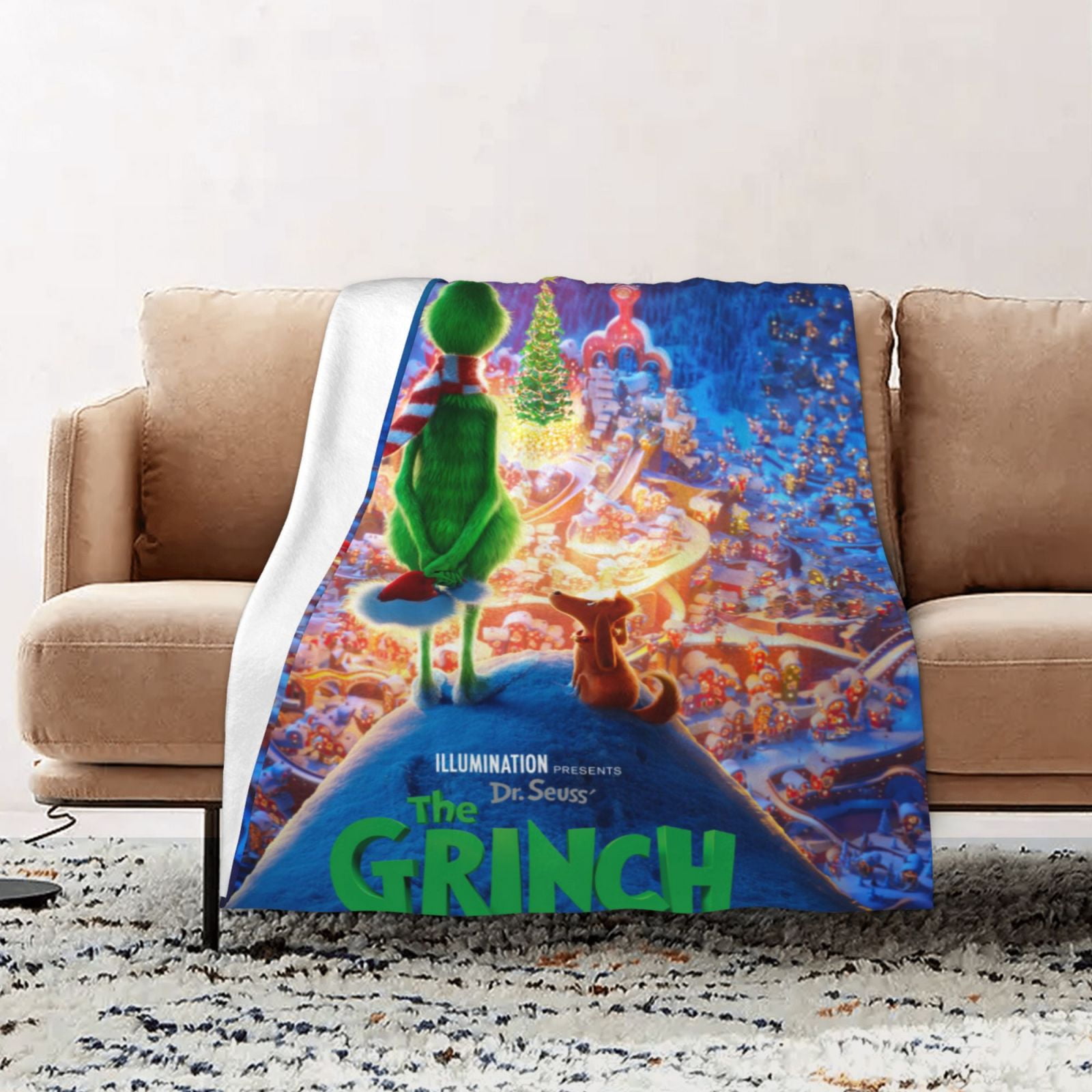 Dr. Seuss The Grinch Blanket Soft Fuzzy Fleece Antipilling Flannel