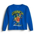 thumbnail image 1 of Dr. Seuss The Grinch Long Sleeve Graphic Christmas T-Shirt for Little & Big Boys, Crewneck Holiday Tee (Sizes 4-20), 1 of 5