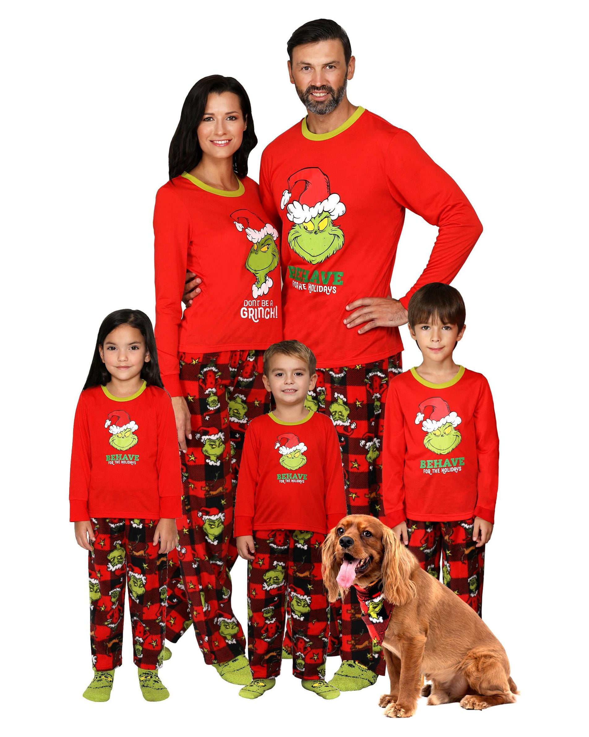 Dr. Seuss The Grinch Boys Christmas Pajama Set, Size: 14-16, Family ...
