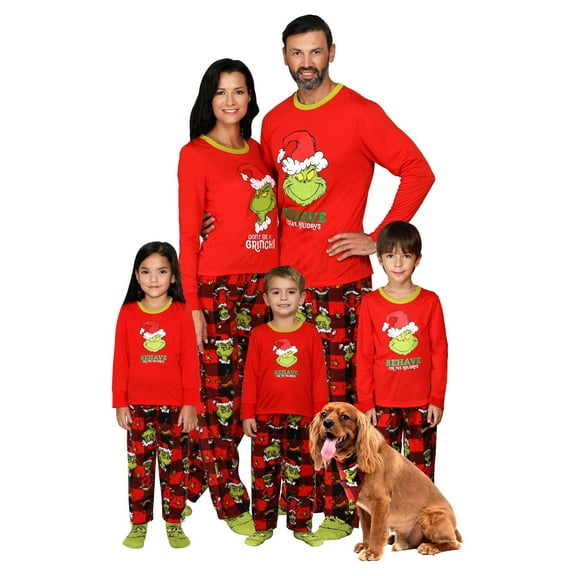 Dr. Seuss The Grinch Boys Behave For The Holidays Sleep Pajama Set, Male Boy, Size: 14-16