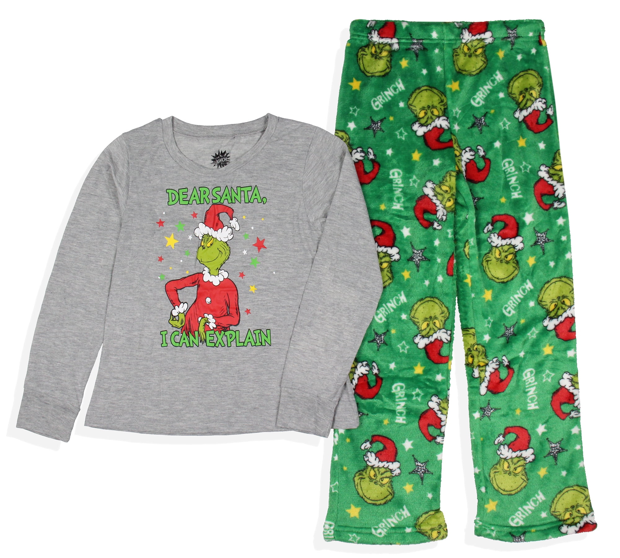 MJC Boys Dr. Seuss The Grinch Dear Santa I Can Explain Kids Pajamas 6