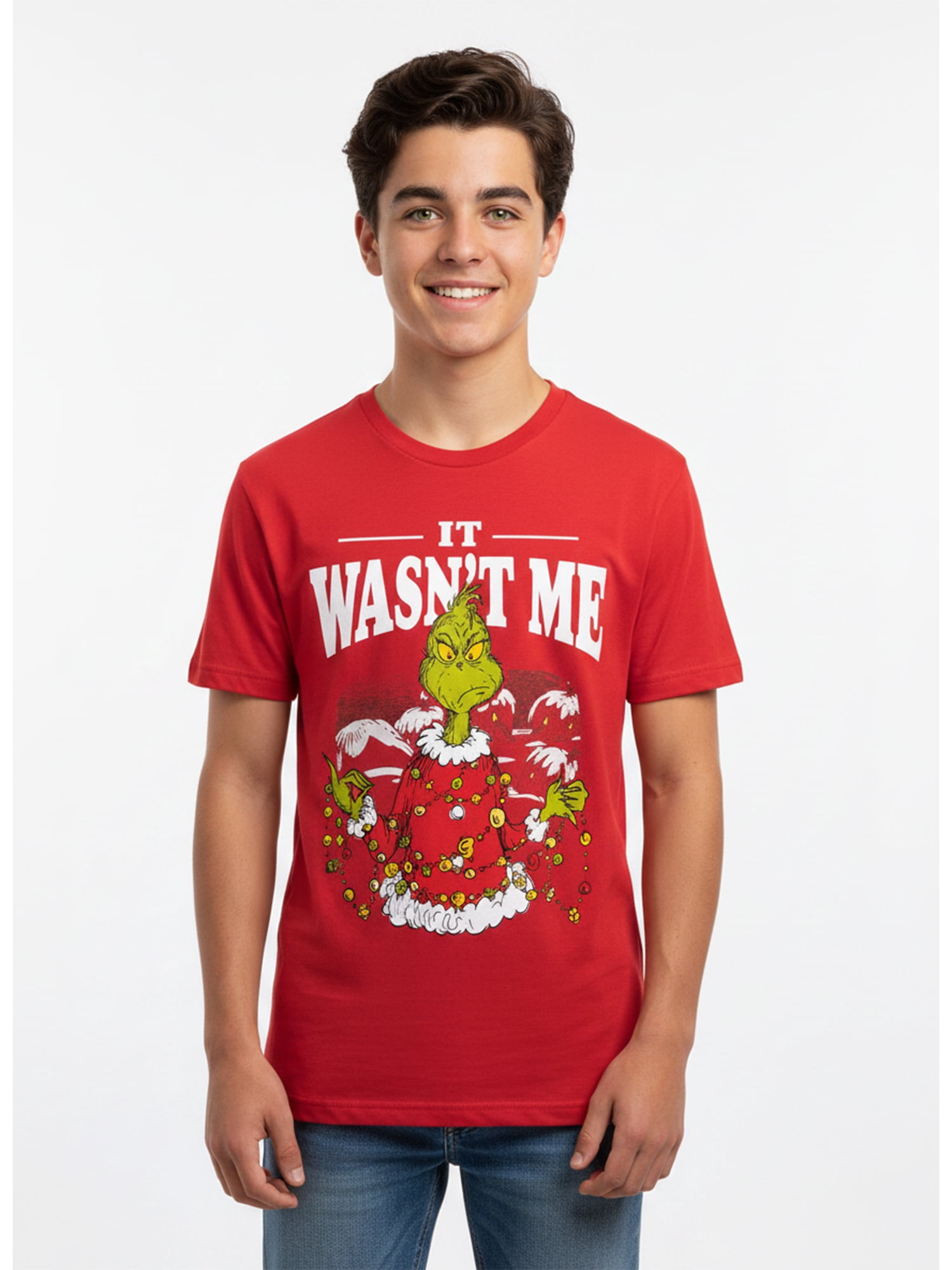 Dr. Seuss’ The Grinch, Boys' Graphic Tee with Short Sleeves, Grinchy McGrincherson, Sizes XS-XXL