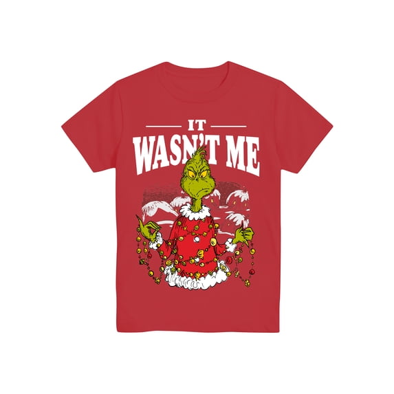 Dr. Seuss’ The Grinch, Boys' Graphic Tee with Short Sleeves, Grinchy McGrincherson, Sizes XS-XXL
