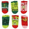 thumbnail image 1 of Dr. Seuss The Grinch Boys' Socks Cindy Lou Who Max Grinch Kids Character Low Cut Ankle No Show Socks 6 Pairs, 1 of 8