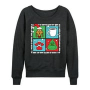 DR. SEUSS' THE GRINCH Dr. Seuss The Grinch - Christmas - All I Need Is Coffee & My Dog - Women's Lightweight French Terry Long Sleeve Shirt