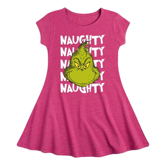 Dr. Seuss The Grinch - Christmas - All Naughty - Toddler & Youth Girls Fit & Flare Dress