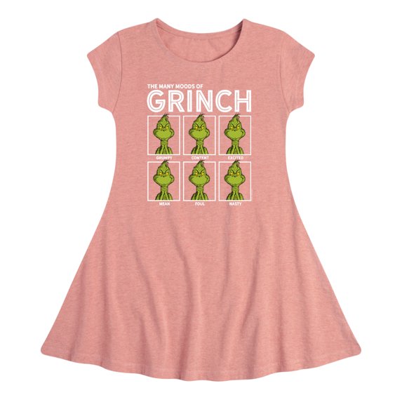 Dr. Seuss The Grinch - Christmas - All The Moods - Toddler & Youth Girls Fit & Flare Dress