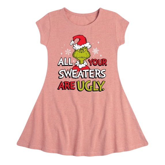 Dr. Seuss The Grinch - Christmas - All Your Sweaters Are Ugly - Toddler & Youth Girls Fit & Flare Dress